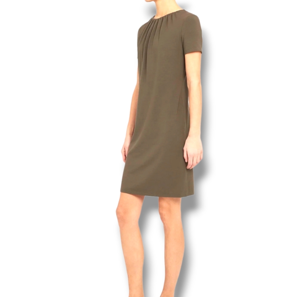 Womans Green  T-body dress with gathered detail by Theory  Size P